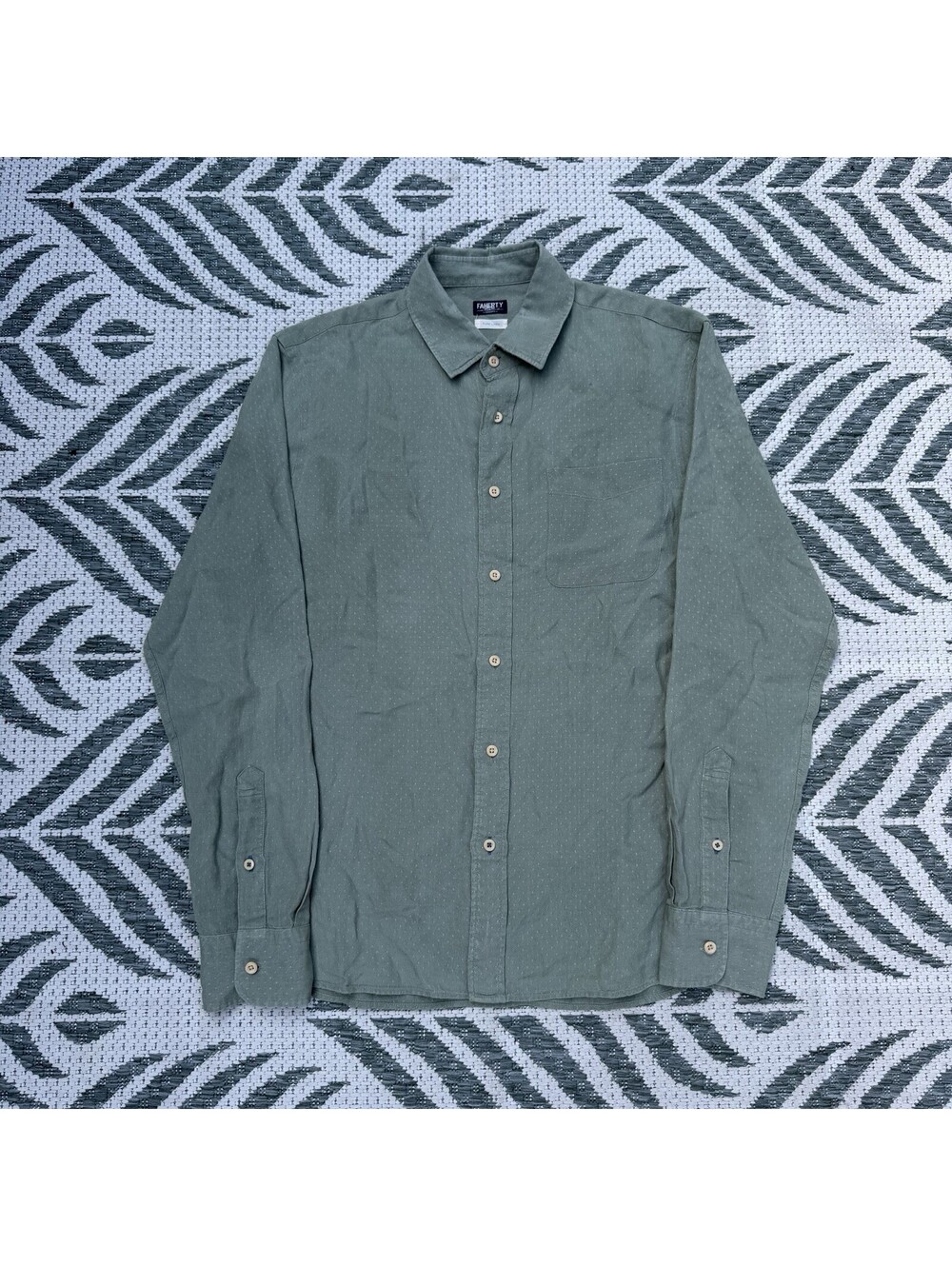 Faherty Reserve Pure Linen Long Sleeve Button Up Shirt Sz M